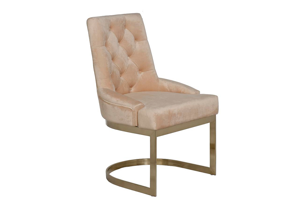 Стул Garda Decor велюр бежевый, матовое золото 65*61*93 см