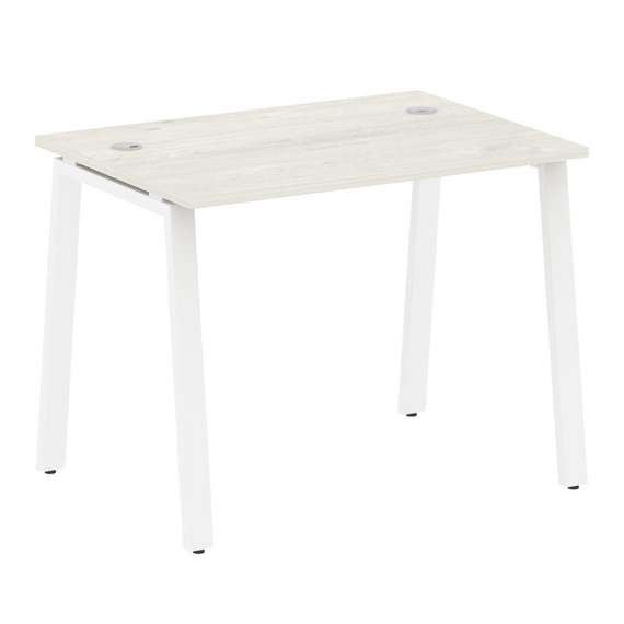 Metal System Стол письменный на А-образном м/к БА.СП-1 Дуб Наварра/Металл Белый 1000*720*750