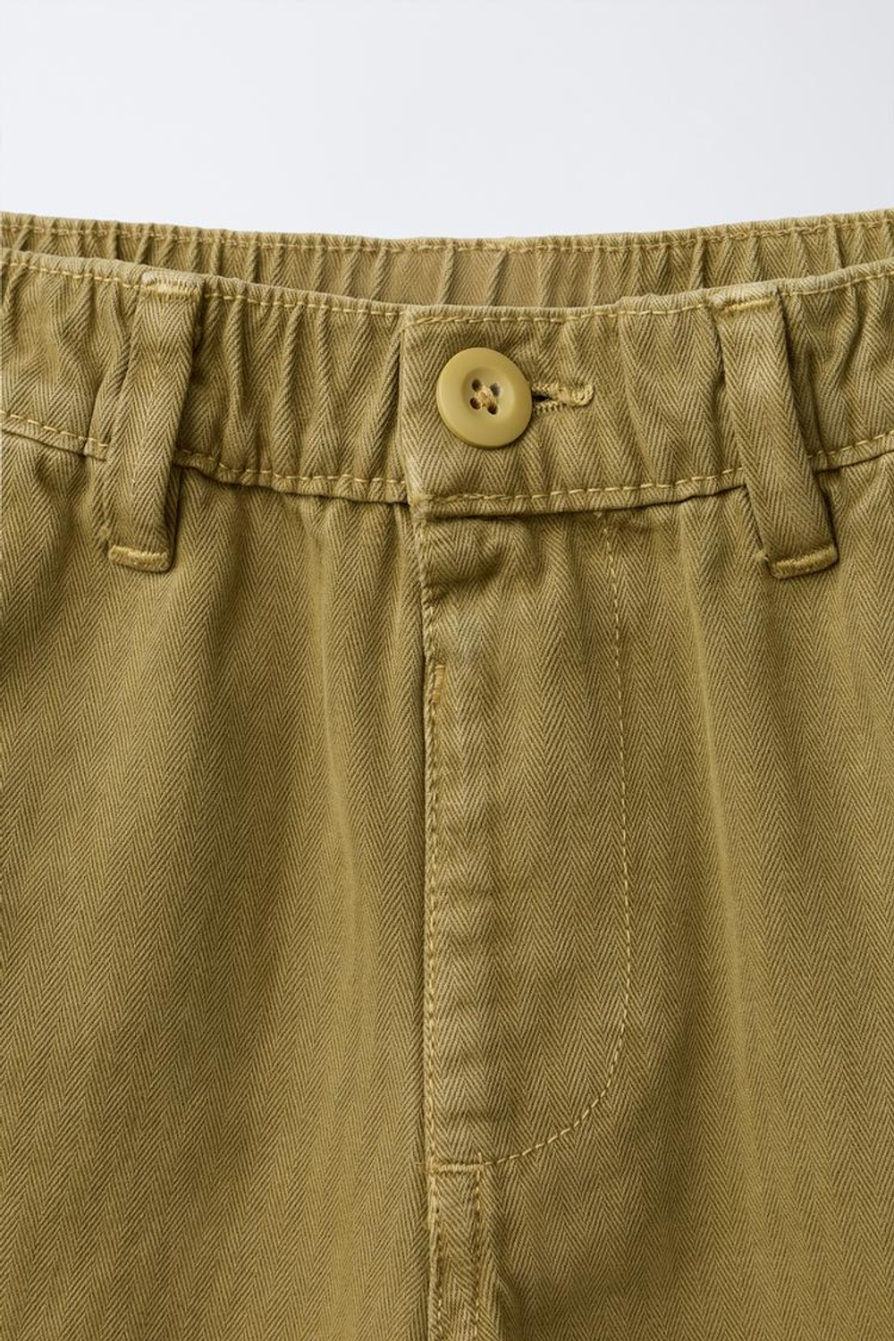 ZARA БРЮКИ BAGGY В ЕЛОЧКУ, ХАКИ