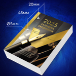 Календарь-ежедневник настольный перекидной 2025 год "GOLD" 320 л. блок офсет 2 краски BRAUBERG (4 штуки в упаковке)