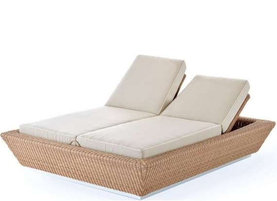 Двойной шезлонг Zoe бежевый люкс