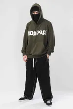 Худи Codered  Base Hoodie Wide Summer Лого ТМ Болотный/Белый принт КОДРЭД