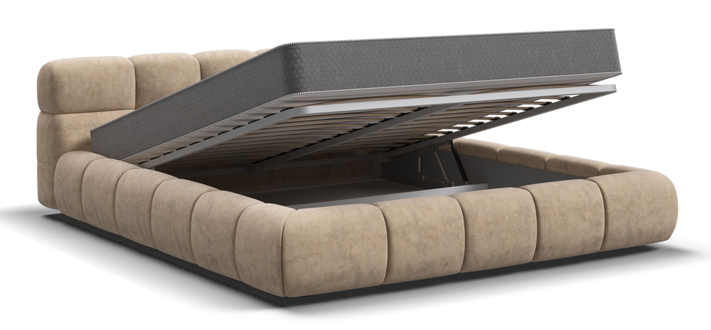 Босс Дрим Кровать+ПМ 160 Велюр Монолит латте