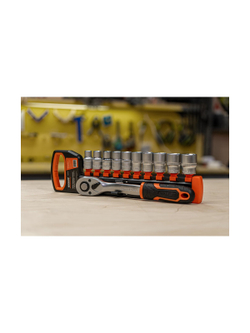 Набор торцевых головок с трещоткой Gigant 1/2, 11 предметов, 56 зубьев, размеры 10-22мм, GAS 11