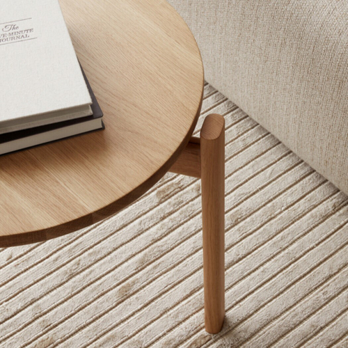 Круглый журнальный столик из массива дуба - LOKY