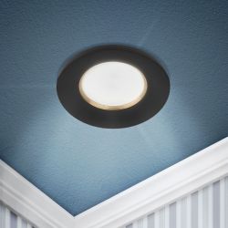 Встраиваемый светильник алюминиевый ЭРА KL107 BK/GD MR16 GU5.3 черный золото | Алюминиевые встраиваемые светильники