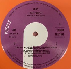 Deep Purple - Burn. Коллекционное издание. Orange Vinyl, LP