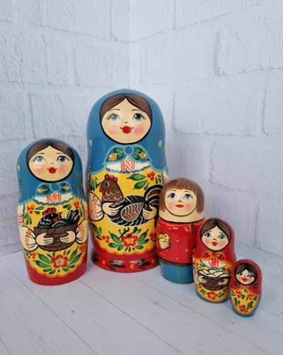 Матрешка "с курочкой" традиция 5мест