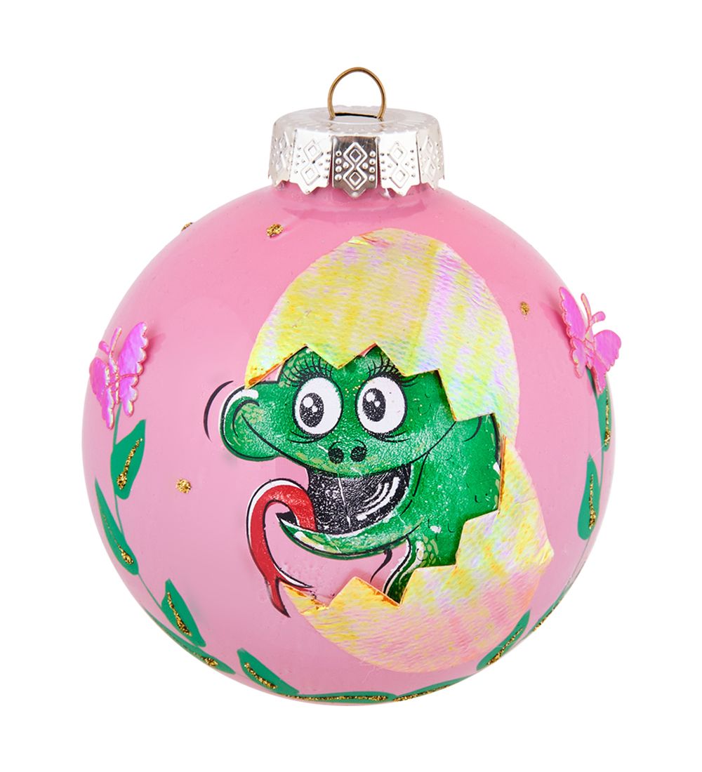 Элита НФШ-1708/4 Ел.украшение Шар «Змея» розовый 85 мм