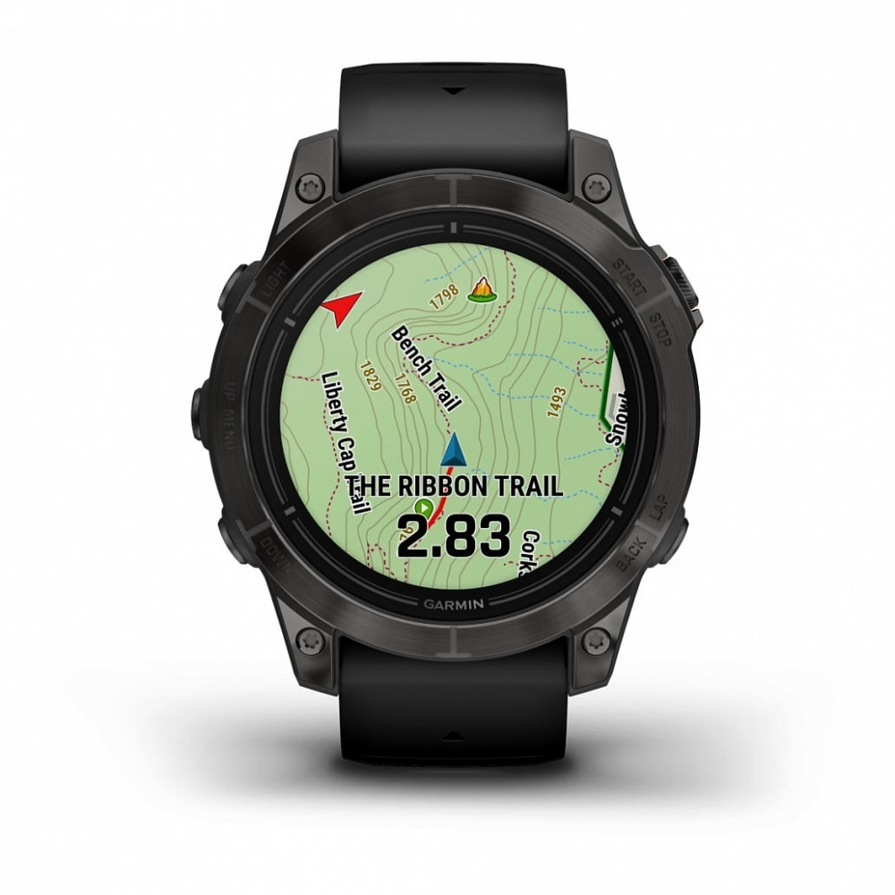Смарт-часы Garmin Epix Pro (Gen 2) Slate Grey, 47 мм, угольно-серый DLC, черный ремешок, 010-02803-01