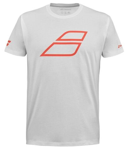 Детская теннисная футболка Babolat Strike Cotton T-Shirt Jr - white/strike red
