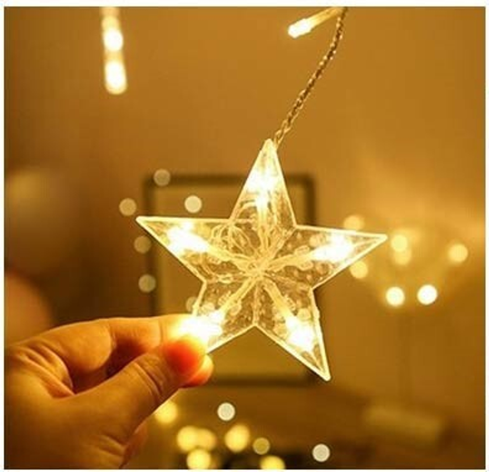 Гирлянда занавес Месяц и звезда 6х6