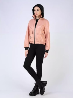 Кожаная куртка демисезонная с капюшоном