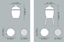 Керамический угольный гриль Monolith LeChef Pro 2.0 Red, 52 см, с ножками и столиками, красный