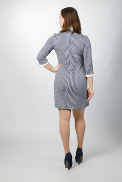 Трикотажное платье 1160л, Сине-черн #359СиЧ051160л