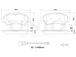 Колодки тормозные диск. задние UNIO BRP-20205