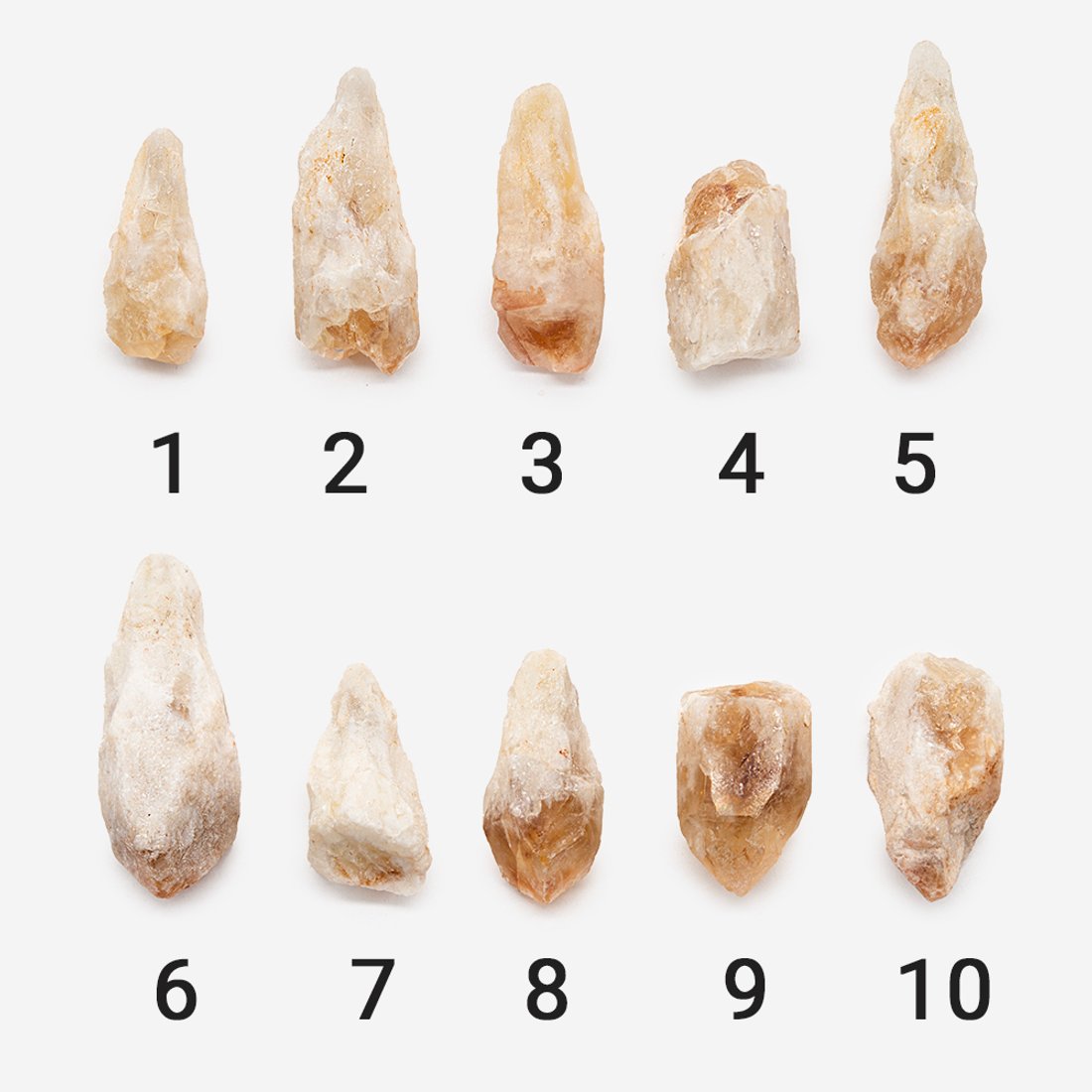 Кристаллы натурального цитрина, 29-50*13-20мм