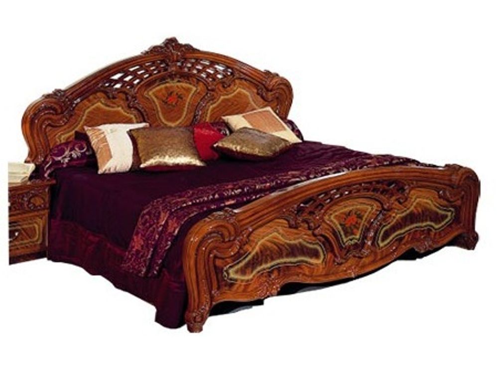 Кровать двухместная Роза (цвет - орех)