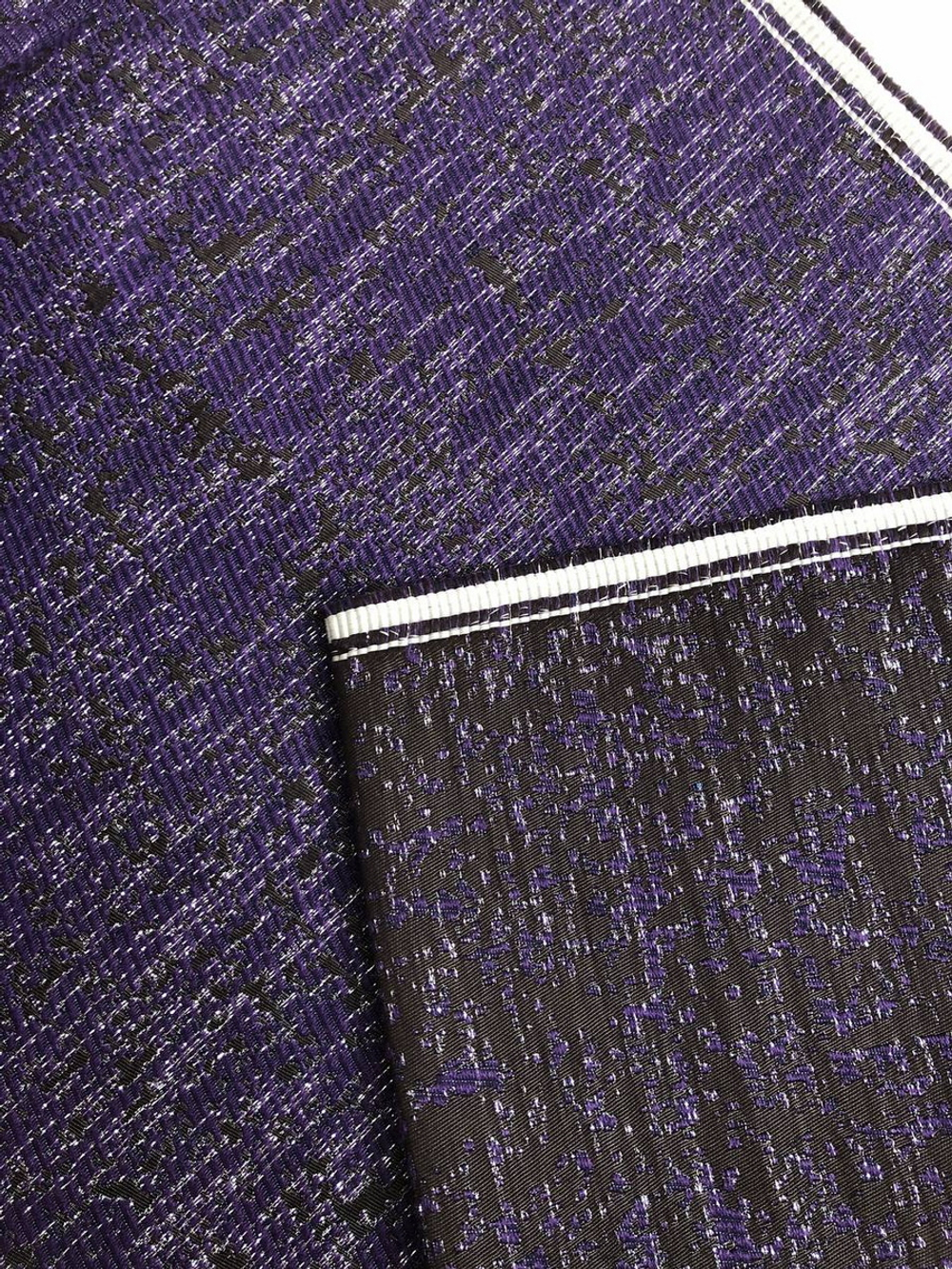 Костюмная жаккард, фиолетовый, люрекс серебро FC