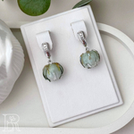 LEFIREL' Серьги серебряные женские "Келия" с цветами из муранского стекла / ювелирные украшения из родированного серебра 925