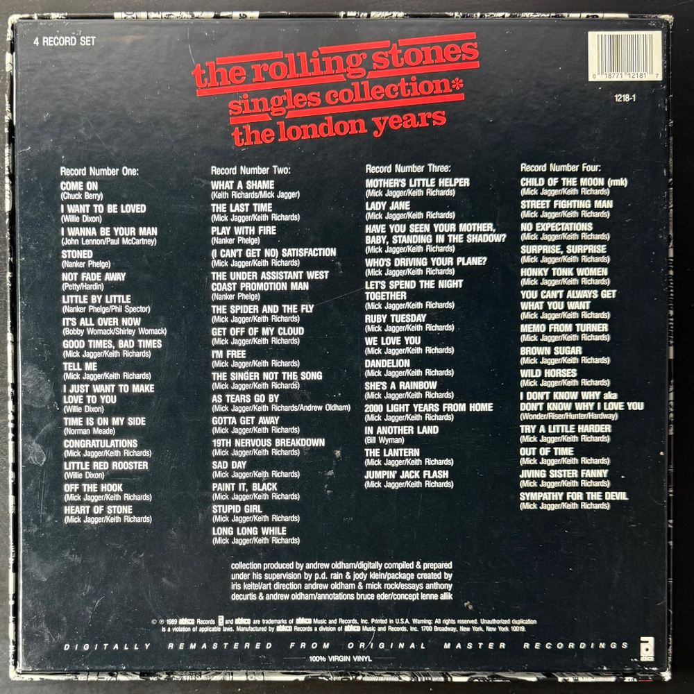 The Rolling Stones ‎– Singles Collection - The London Years 4LP (Голландия 1989г.)