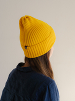 Шапка вязаная-резинка весенняя/осенняя КЭП(Горчица)
