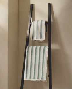 Zara Home - Жаккардовое банное полотенце с геометрическим рисунком, синий, 90х150 см