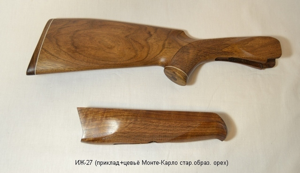 Приклад и цевье на ИЖ-27 Монте-Карло, до 88 года, орех, 12 калибр