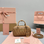 Miu Miu Matelasse Nappa Leather Top Handle Bag 24 cm