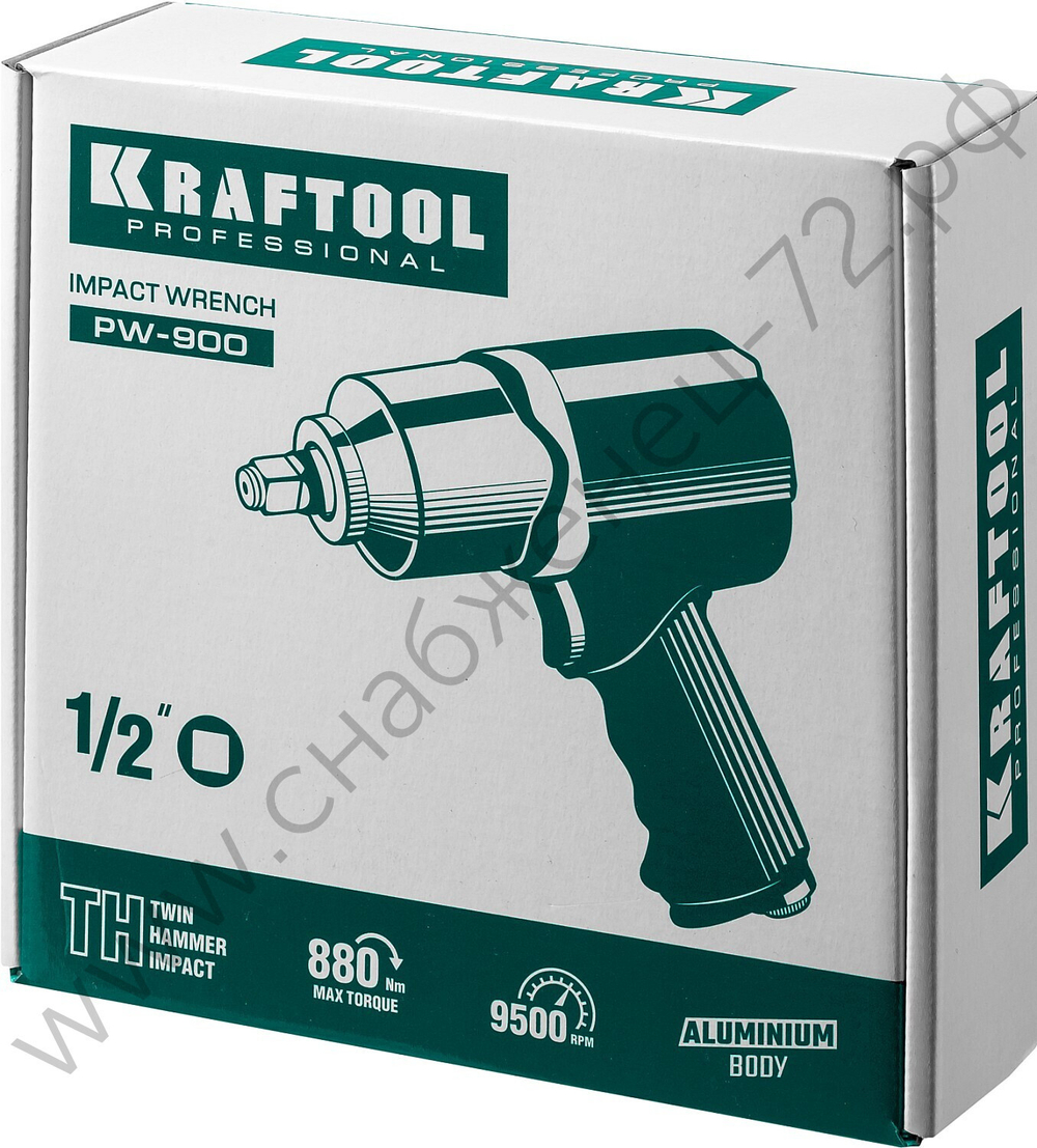 KRAFTOOL PW-900, 1/2″, 880 Н·м, ударный пневматический гайковерт (64210)