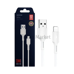Зарядный кабель WK Design WDC-136i, USB-A - Lightning, 3A, 18W, 1 м, белый