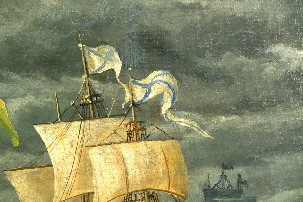 Рудикке В (?). Морское сражение. Холст, масло. Голландия. 1919.