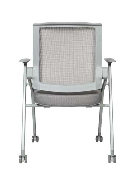 Стул Норден / Сёркл грэй / Circle grey / серая сетка / серая ткань / ролики