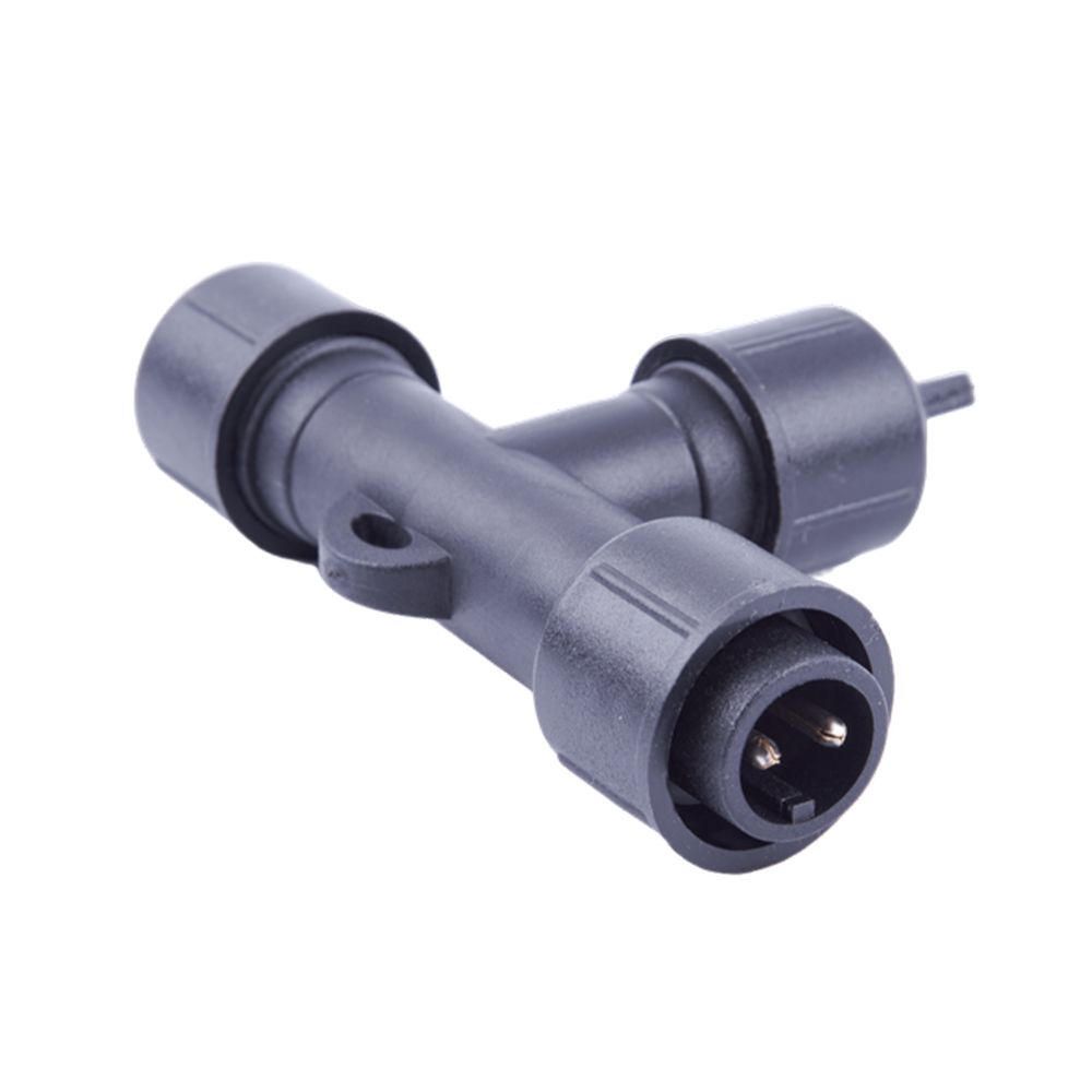 UTC-F90 Y3 BLACK Соединитель для гирлянд серии F90RPO. Т-образный. 1 вход-2 выхода. Черный. ТМ Uniel