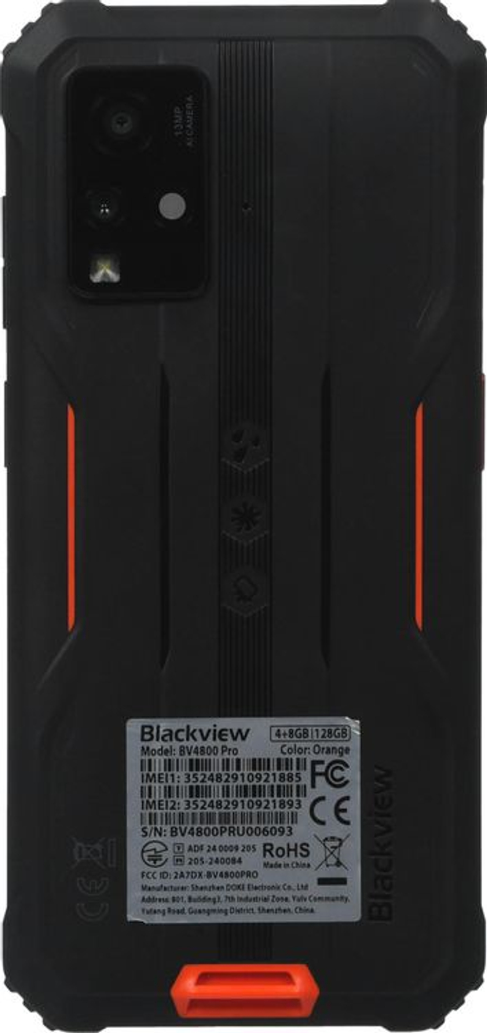 6.56" Смартфон BLACKVIEW BV4800 Pro 4/128Gb,  NFC,  IPS,  60Гц,  5180мAч,  оранжевый