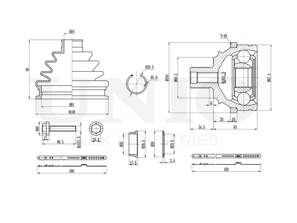 ШРУС внешний UNIO CVJ-20056