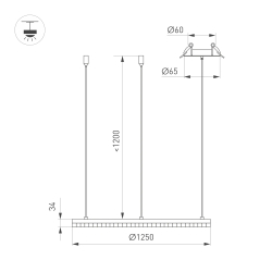 Светильник SP-DIAMOND-R1250-80W Day4000 (WH, 45 deg, 230V, TRIAC) (Arlight, IP20 Металл, 5 лет) 054497
