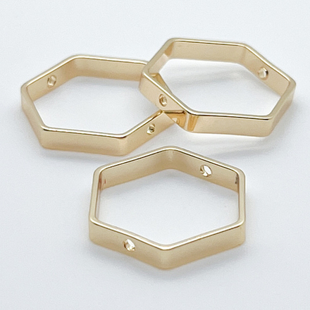 Коннектор-рамка Шестигранник, цвет золото, размер 18*20 мм, цена за 1 шт