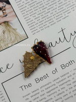 Серьги гвоздики в форме сердца красные