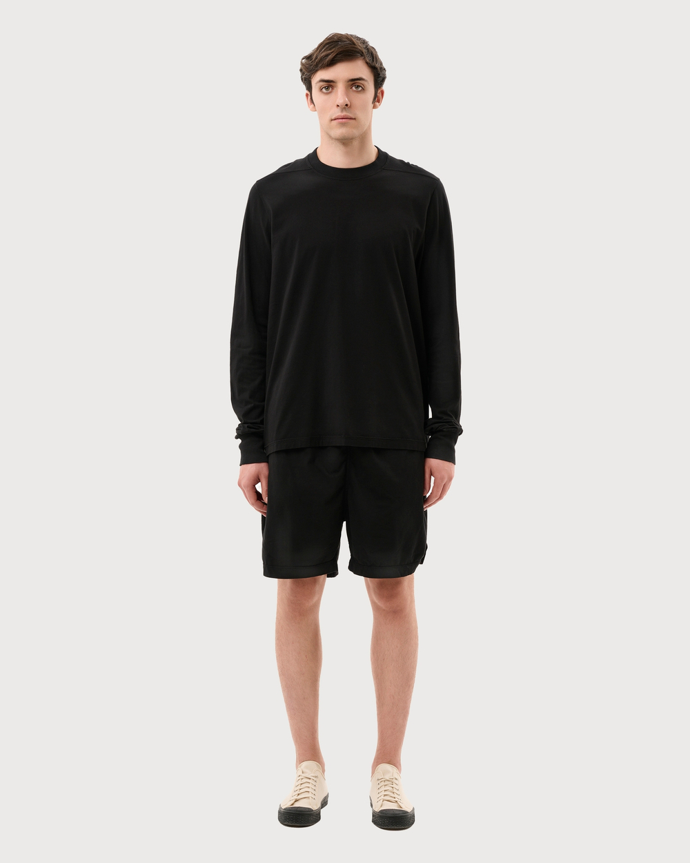 RICK OWENS DRKSHDW ЛОНГСЛИВ ЧЕРНЫЙ LIDO CREWNECK SWEAT