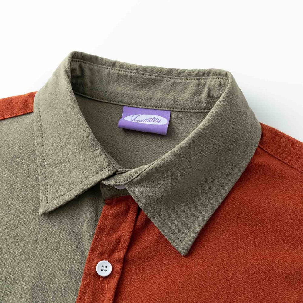 Сорочка Ymkashix Puff мужская хаки / оранжевый