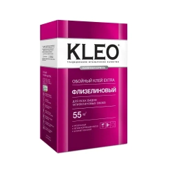 Клей для обоев KLEO EXTRA 55 усиленная формула,обойный клей для виниловых, флизелиновых, бумажных, для обоев на основе малярного флизелина, антигрибковая и антисептическая формула Клео Экстра