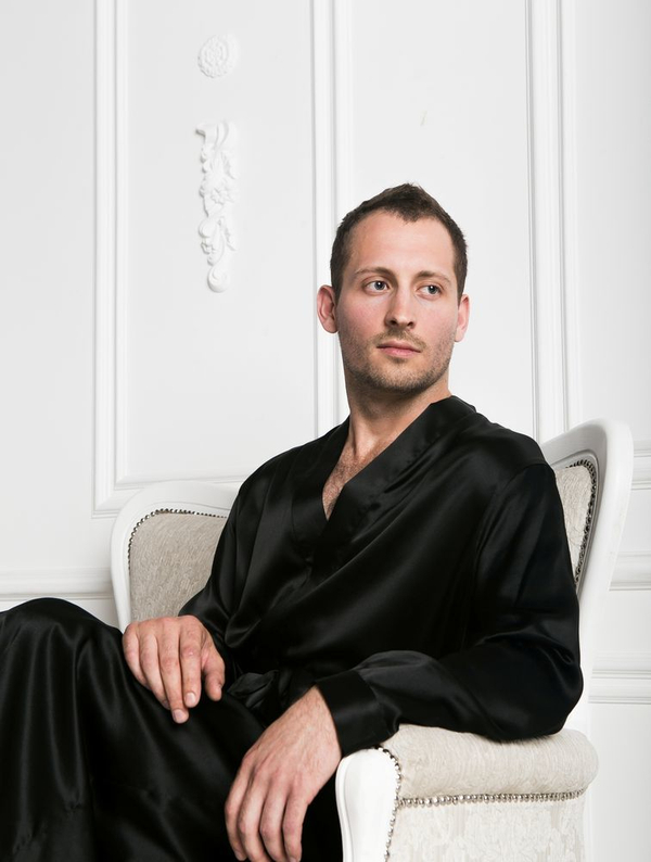 Халат шелковый мужской Luxe Dream черный