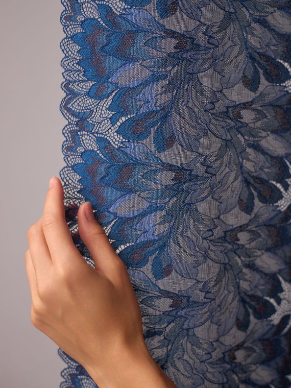 03-77 ОПТ Кружево эластичное 24 см, т-синий 061