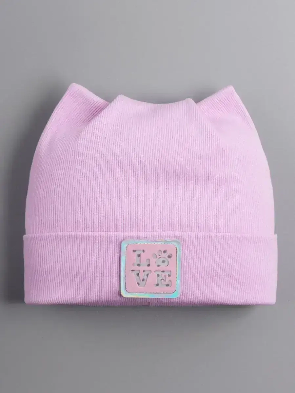 Шапка с ушками трикотажная осенняя