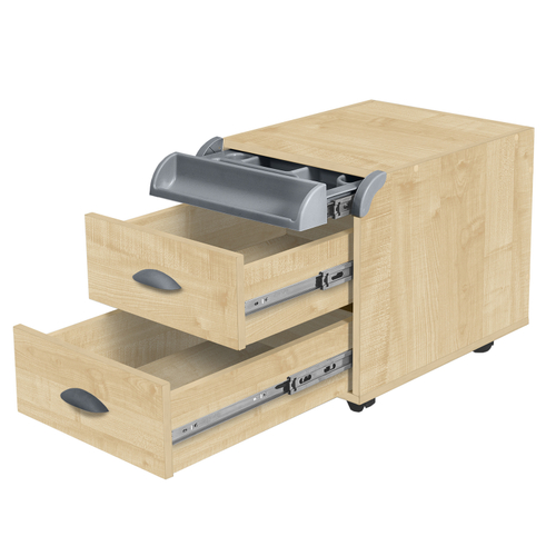 Тумба Дэми на колёсиках с 2 ящиками и органайзером для канцелярии (ТУВ.09)