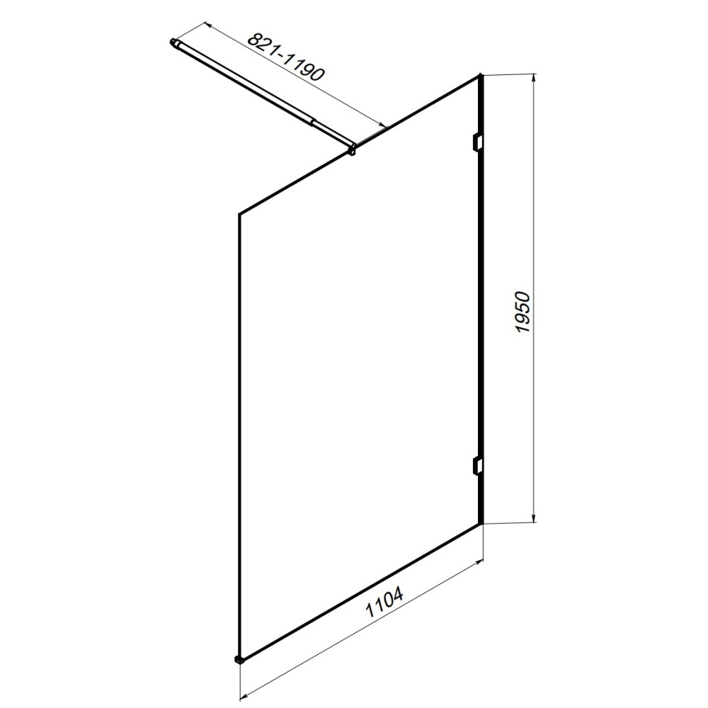 Душевая перегородка 110x195 см AM.PM X-Joy W94UWI-110-F1-BTE