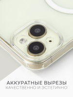 Чехол BROSCORP для Apple iPhone 15 Plus (арт.IP15PLUS-TPU-PC-MAGSAFE-CLEAR )