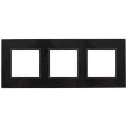 14-5103-05 ЭРА Рамка на 3 поста, стекло, Эра Elegance, чёрный+антр