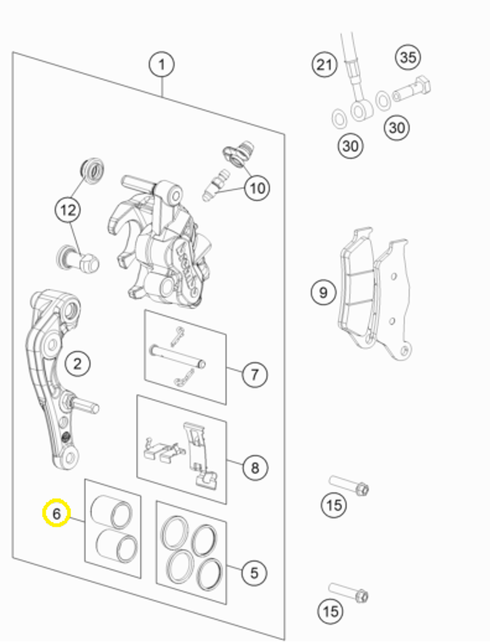 Поршень переднего тормозного суппорта 24mm Brembo KTM/HQV/GASGAS